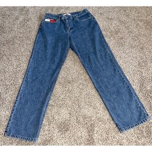 Vtg 90s Y2K Tommy Hilfiger Jeans Women's 10 Blue Denim Loose Classic Fit Logo‎